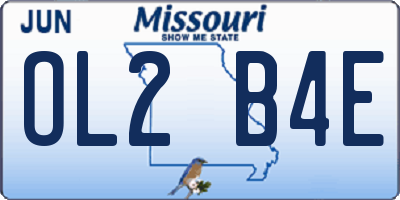 MO license plate OL2B4E