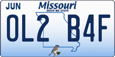MO license plate OL2B4F