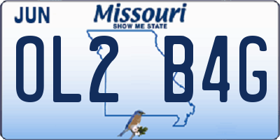 MO license plate OL2B4G