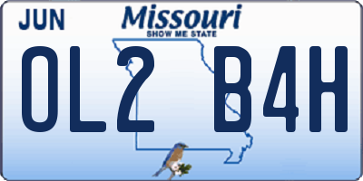 MO license plate OL2B4H