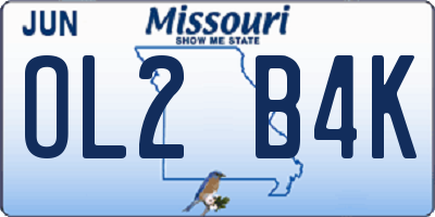 MO license plate OL2B4K