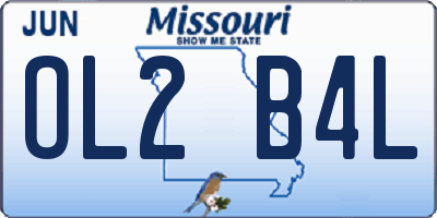 MO license plate OL2B4L