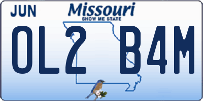 MO license plate OL2B4M