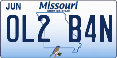 MO license plate OL2B4N