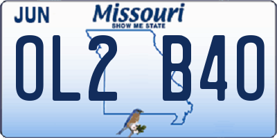 MO license plate OL2B4O