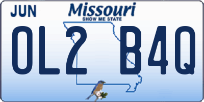 MO license plate OL2B4Q