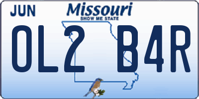 MO license plate OL2B4R