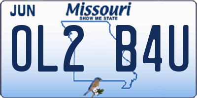 MO license plate OL2B4U