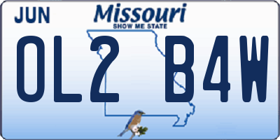 MO license plate OL2B4W