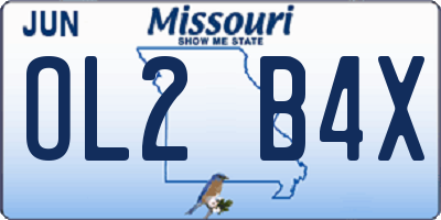 MO license plate OL2B4X