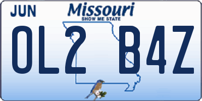 MO license plate OL2B4Z