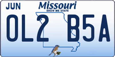 MO license plate OL2B5A