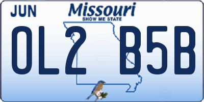 MO license plate OL2B5B