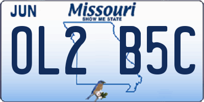 MO license plate OL2B5C