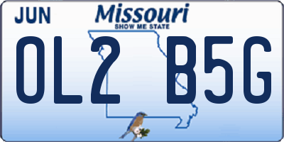 MO license plate OL2B5G