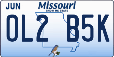 MO license plate OL2B5K