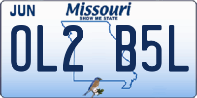 MO license plate OL2B5L