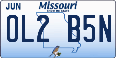 MO license plate OL2B5N
