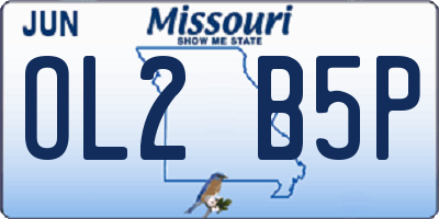 MO license plate OL2B5P