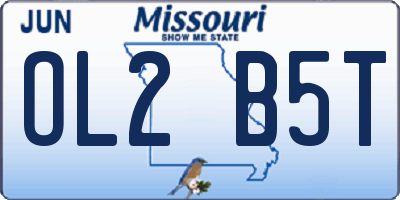 MO license plate OL2B5T
