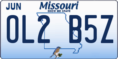 MO license plate OL2B5Z