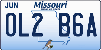 MO license plate OL2B6A