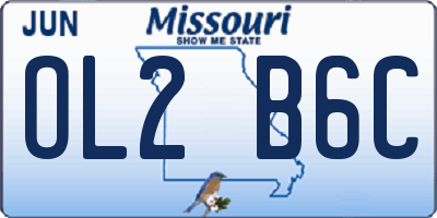 MO license plate OL2B6C