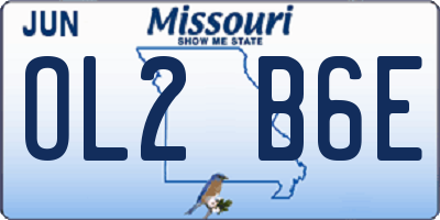 MO license plate OL2B6E