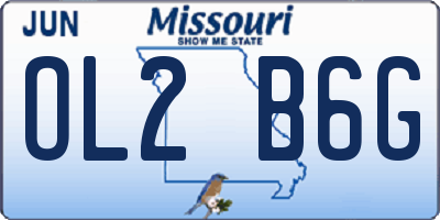 MO license plate OL2B6G