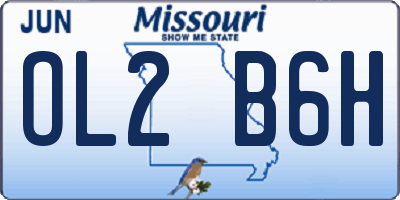 MO license plate OL2B6H