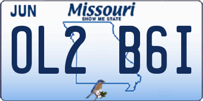 MO license plate OL2B6I