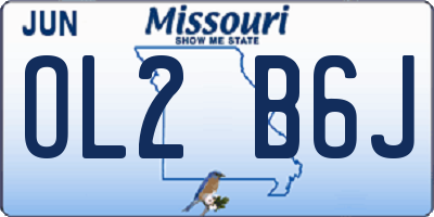 MO license plate OL2B6J