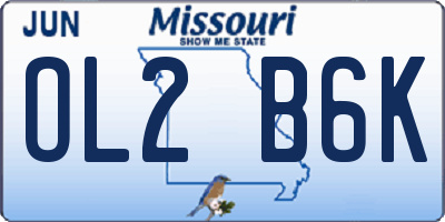 MO license plate OL2B6K