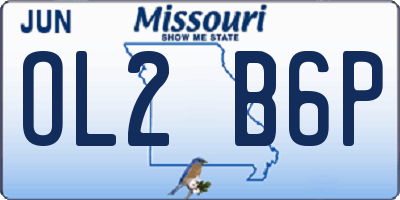 MO license plate OL2B6P