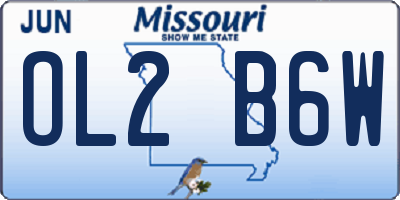 MO license plate OL2B6W