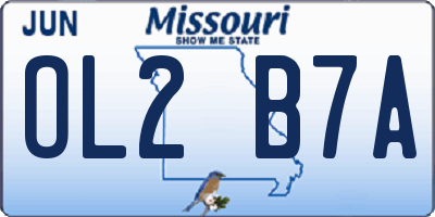 MO license plate OL2B7A