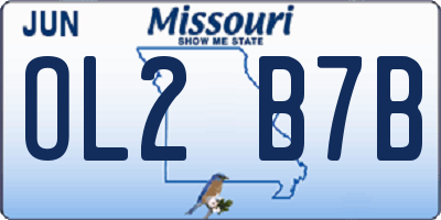 MO license plate OL2B7B
