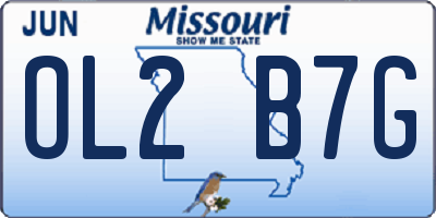 MO license plate OL2B7G