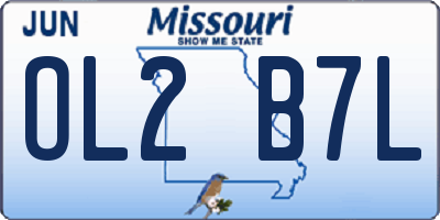MO license plate OL2B7L