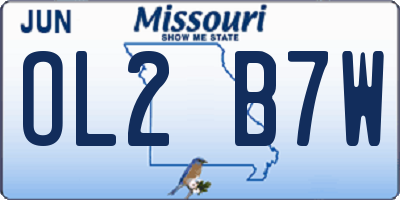 MO license plate OL2B7W