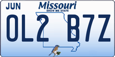 MO license plate OL2B7Z