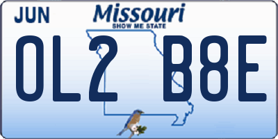 MO license plate OL2B8E