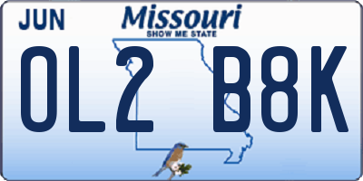 MO license plate OL2B8K
