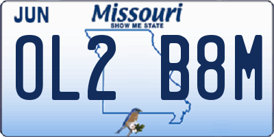 MO license plate OL2B8M