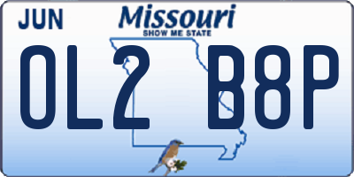 MO license plate OL2B8P