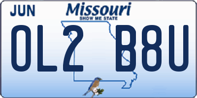 MO license plate OL2B8U