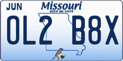 MO license plate OL2B8X