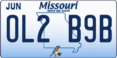MO license plate OL2B9B