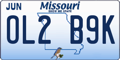MO license plate OL2B9K