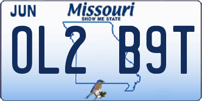 MO license plate OL2B9T
